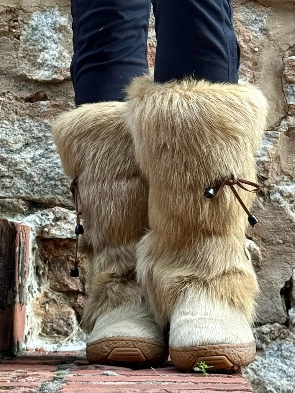 Overland Italy Après Ski Boots EU 40 Leather Fur Winter Snow Boots Women’s 9